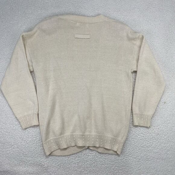 Vintage Gitano Womens M Knit Cardigan Sweater Cream Button Front Grandma - Picture 8 of 10